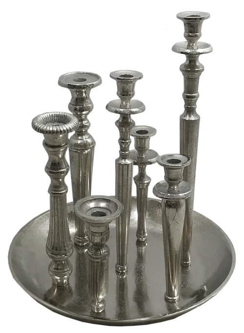 Kerzenständer Alu roh vern.