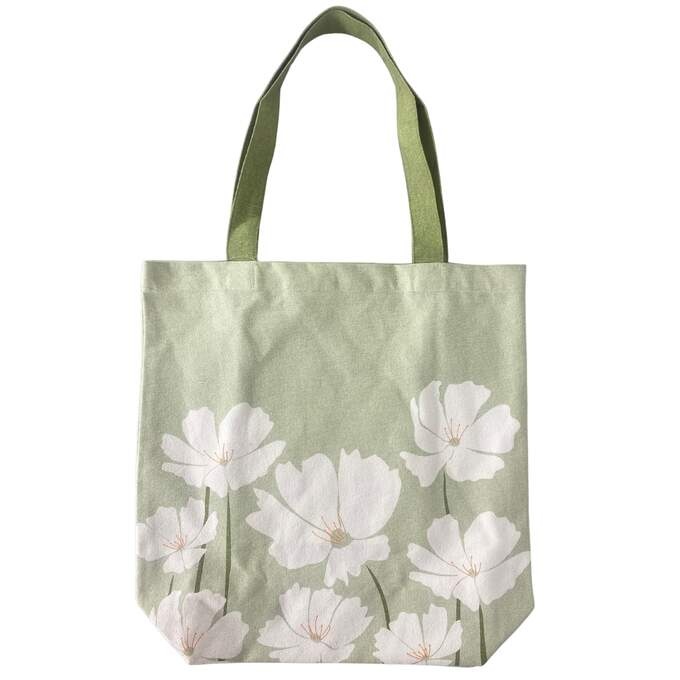 Tasche hellgrün, Blumen