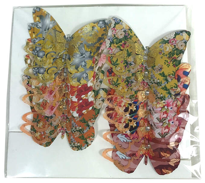 Schmetterling/Clip 12erSet 3lagig bernstein sat.