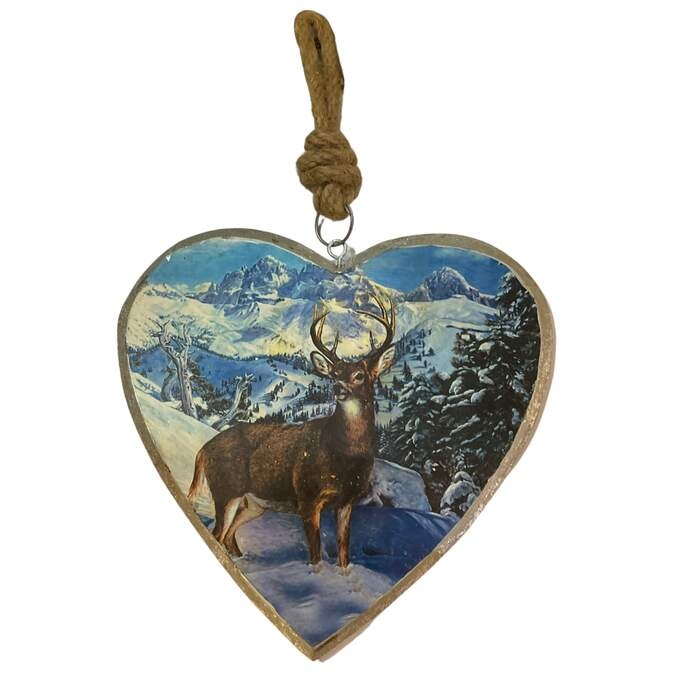 Herz häng. Hirsch blau