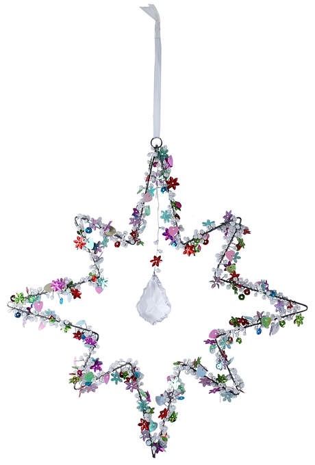 Perlen Stern m. Tropfen bunt