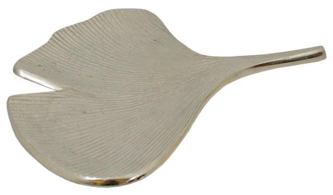 Ginkoblatt Alu roh silbern