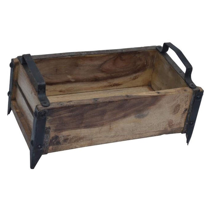 Box Holz, rechteckig braun