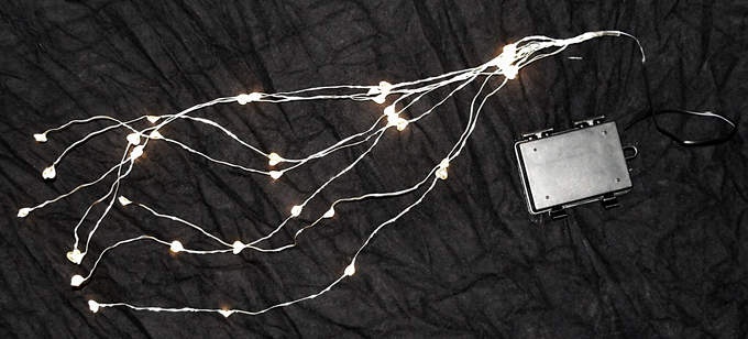 LED Cascade Herz  batt. warm L.