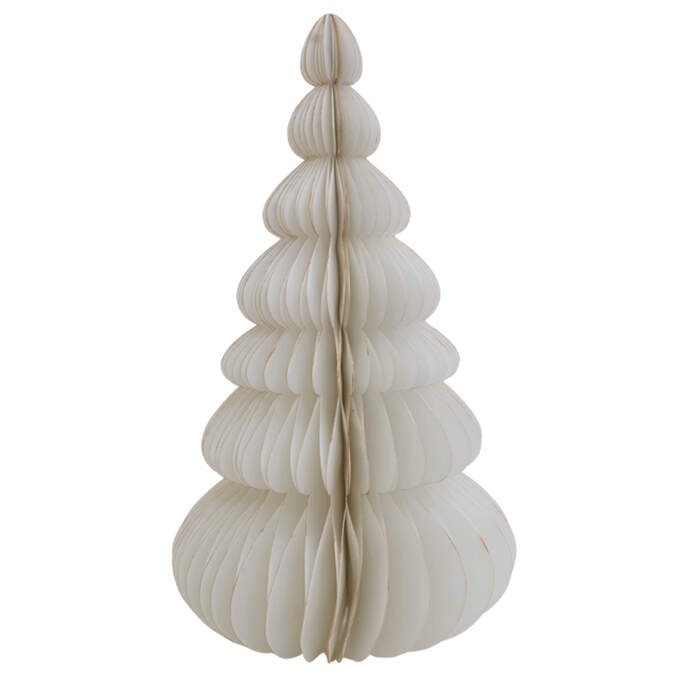 Papier Ornament Baum steh. weiß