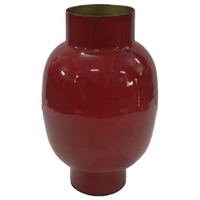 Deko Gefäß Metall Emaille rot