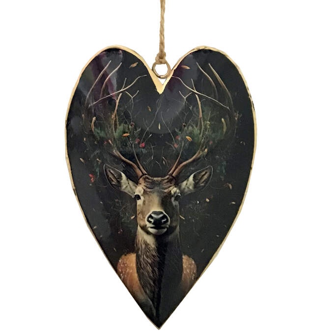 Herz häng. Hirsch grau