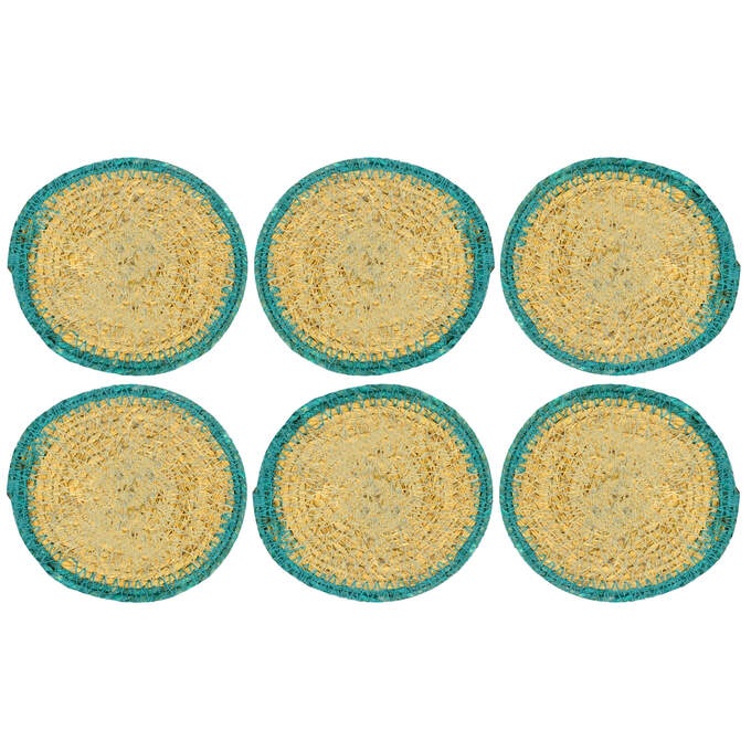 Untersetzer Natur organisch  6er SET blau