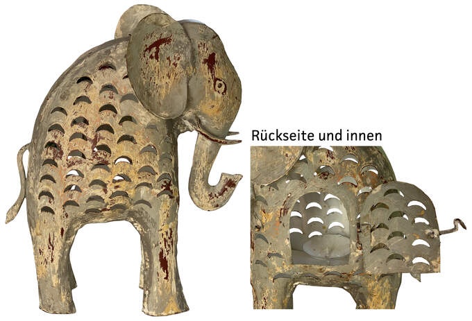 Elefant metall grau