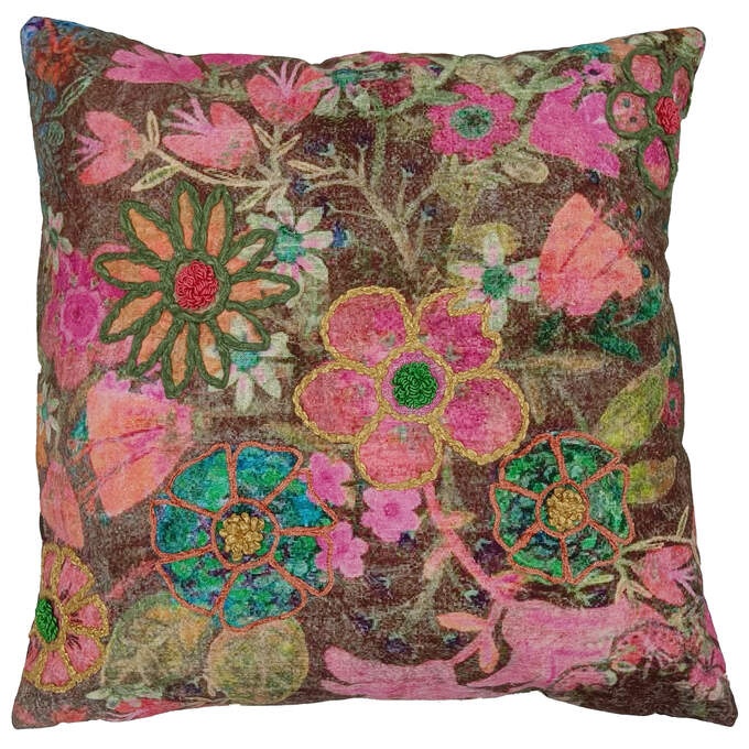 Kissen 3D Blumen pink