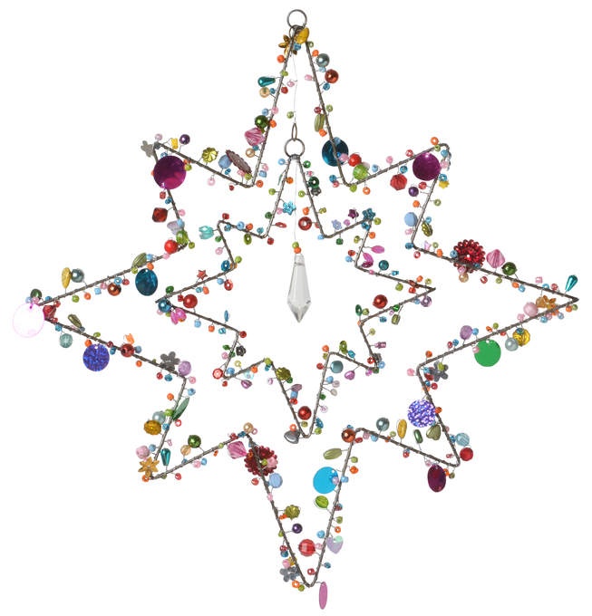 Perlen Stern bunt 2 ineinander