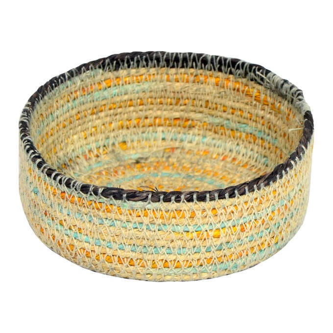 Körbchen Natur organisch blau/beige