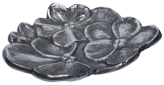 Deko Blatt Alu roh. antik Nickel