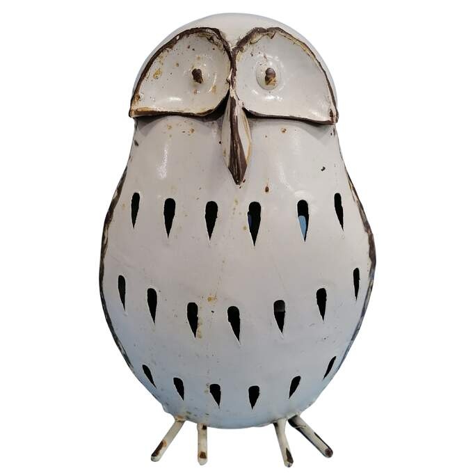 Eule metall weiß