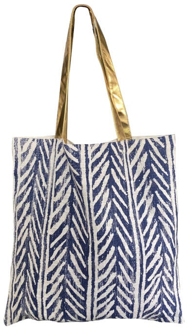 Tasche Fischgrät - Muster blau Sonderpreis