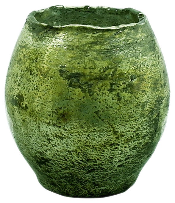 Glas antik grünglänzend