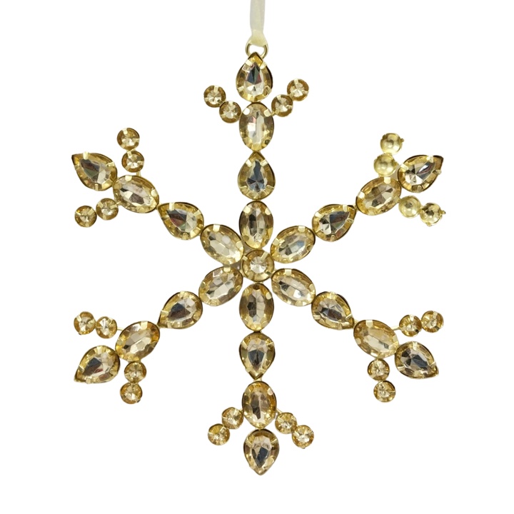 Kristall Schneeflocke gold