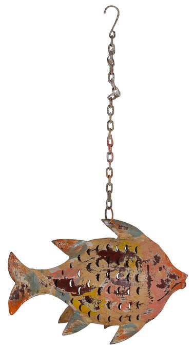 Fisch metall häng. gelbtöne