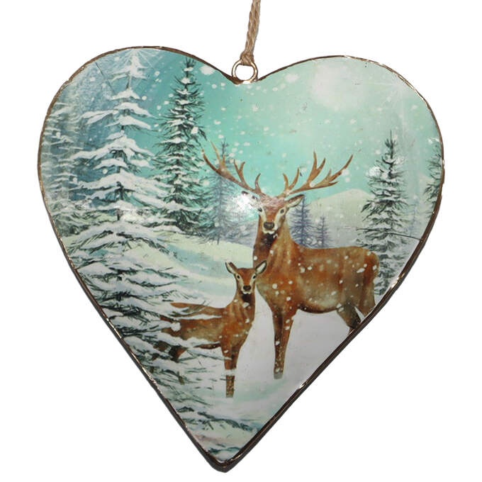 Herz häng. Hirsche Schnee