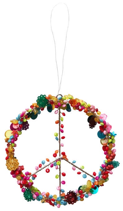 Perlen Peace bunt-Textil