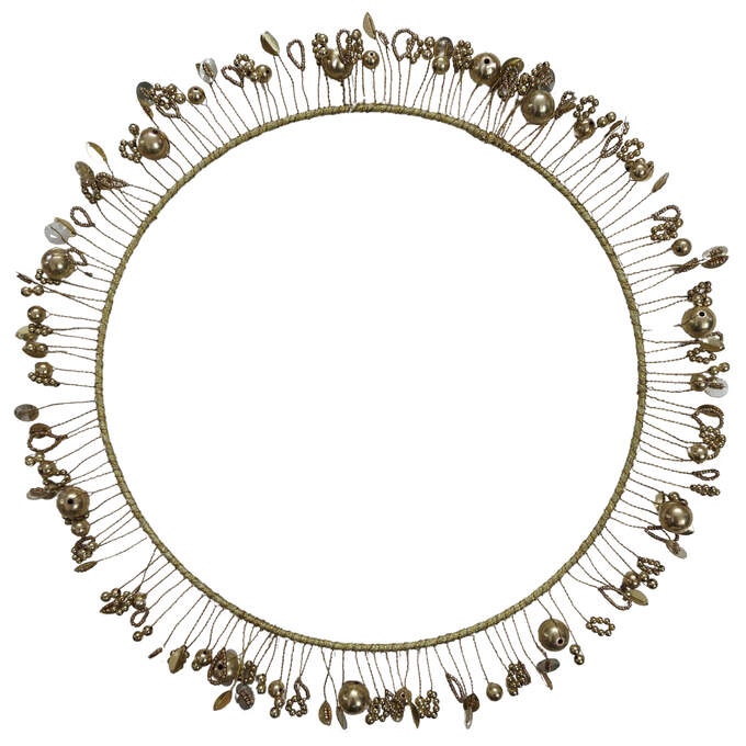 Kreis Pailletten/Perlen gold