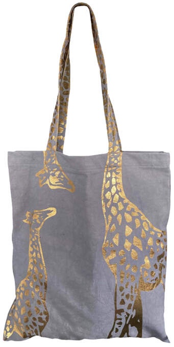 Tasche Motiv Giraffe grau