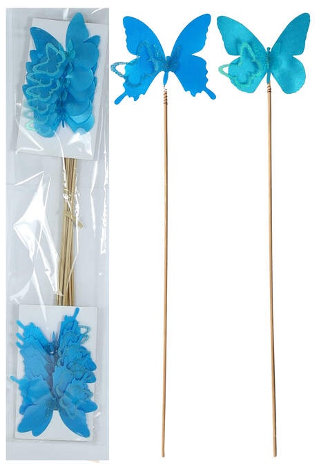 Schmetterling/Stab12erBox 3lagig blau