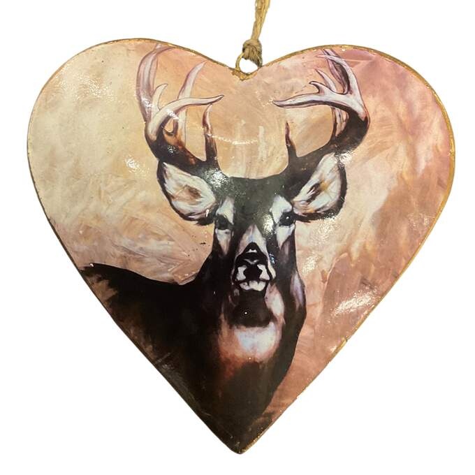 Herz häng. Hirsch beige
