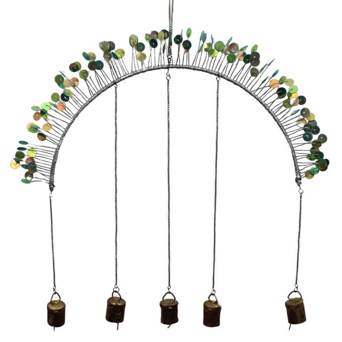 Pailletten Bogen Grüntöne m. Glöckchen