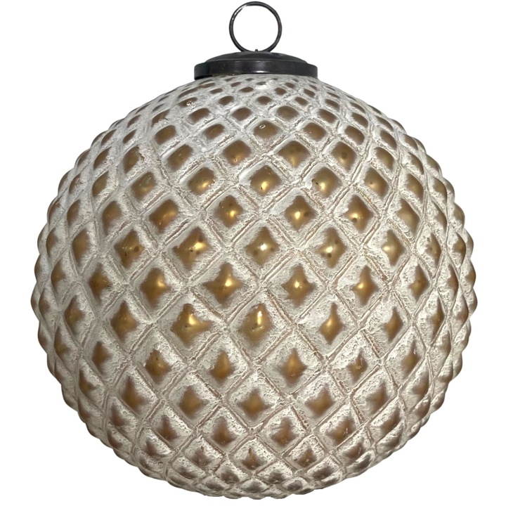 Kugel häng. weiß/gold