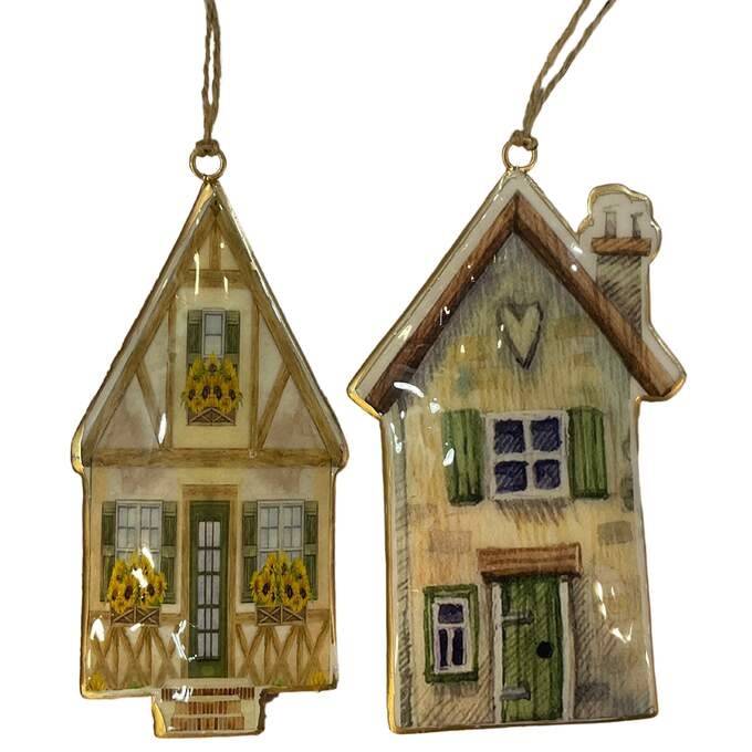 Haus häng. 2fach sort. bunt