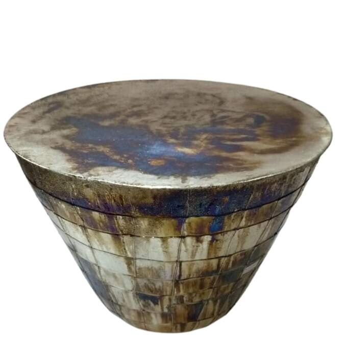 Tisch rund gehämmert Bronze oxidiert