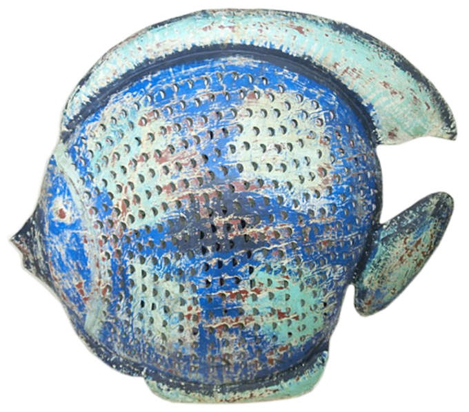 Fisch metall häng. blautöne