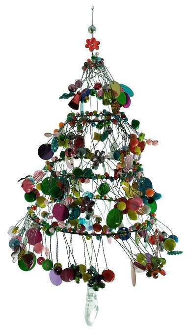 Perlen Baum häng. bunt