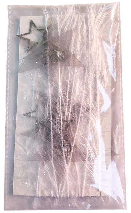 Federgirlande weiß m. grauen Stern