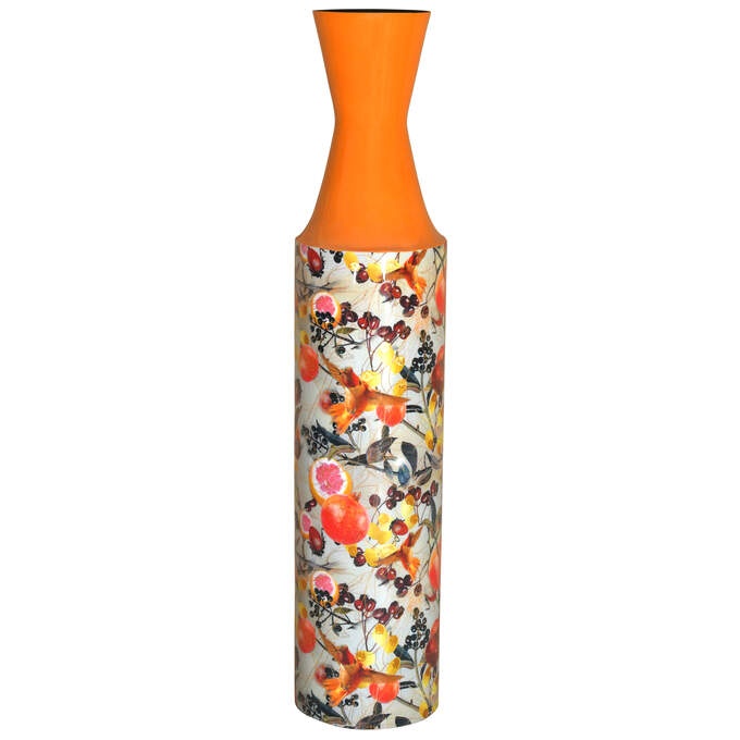 Deko Flaschenvase orange bunt