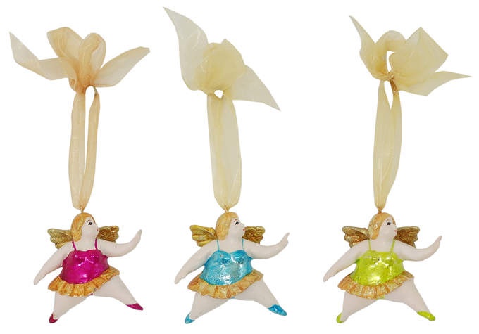 Ballerina häng. 3farb.sort.pink,türk.,lem.