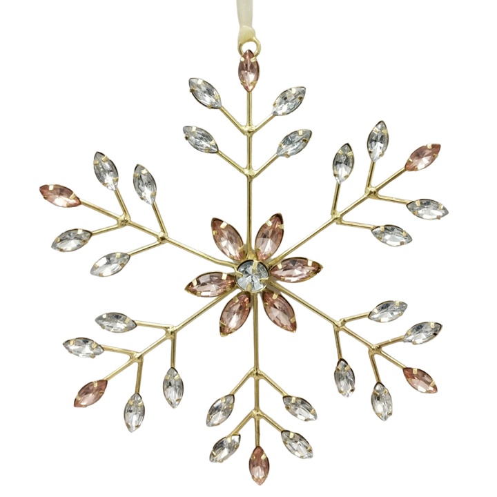 Kristall Schneeflocke rosé