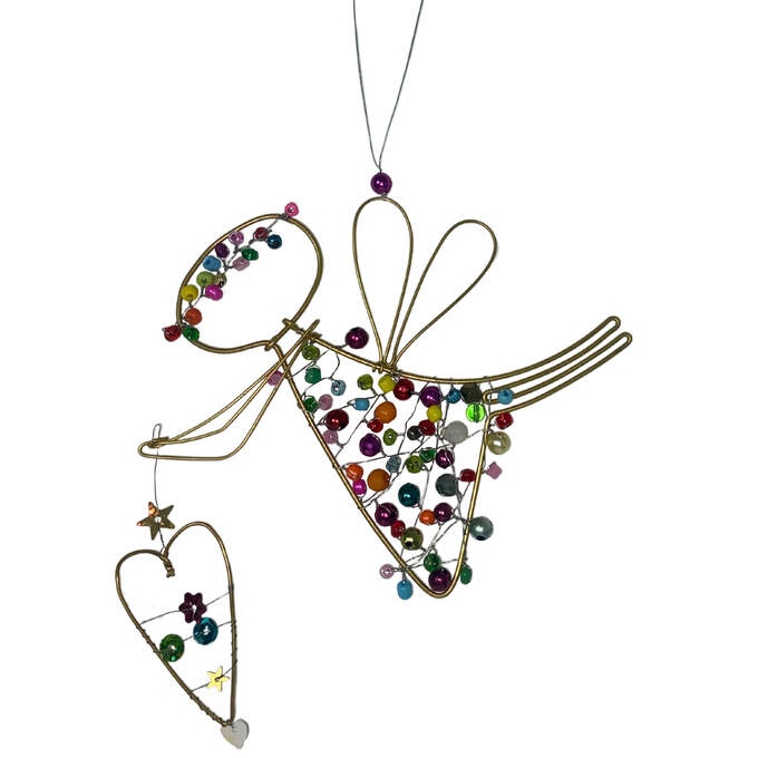 Perlen Engel gold Draht