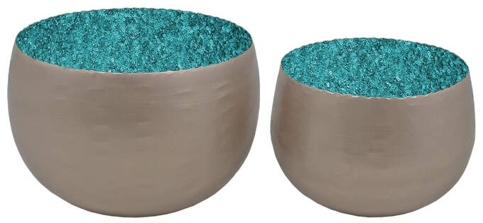 Windlicht a. titan i. türkis (20+25cm)