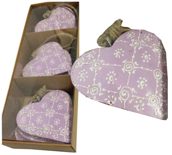 Herz Metall in  Box flieder