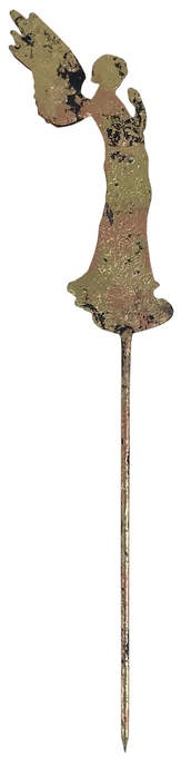 Engel stehend am Stab grün-antik