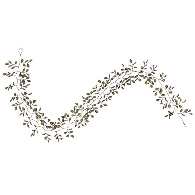 Girlande Perlen gold/weiß