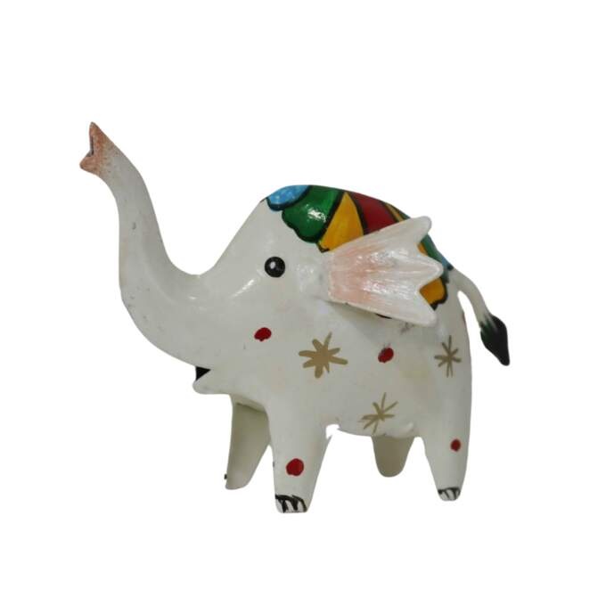 Elefant bemalt weiß/bunt