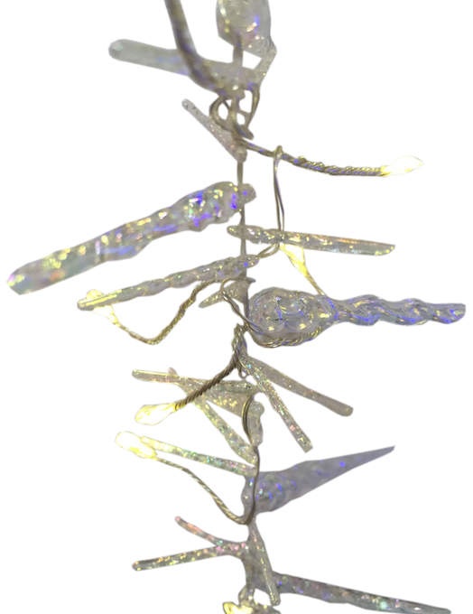 LED Girlande batt. silber