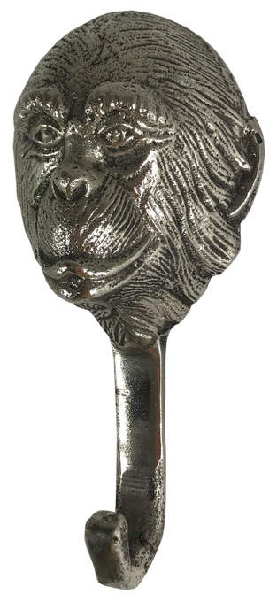 Affe mit Haken Alu roh. antik Nickel - Sonderpreis