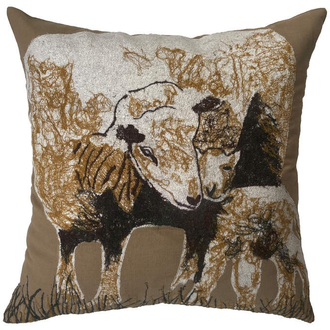 Kissen Cover beige/braun