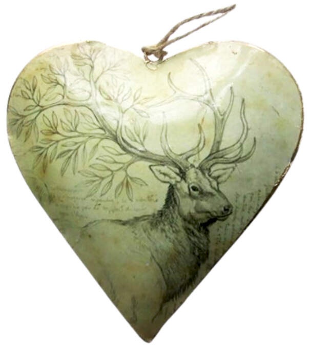 Herz häng. Hirsch beige