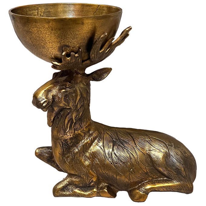 Elch m. Schale gold antik