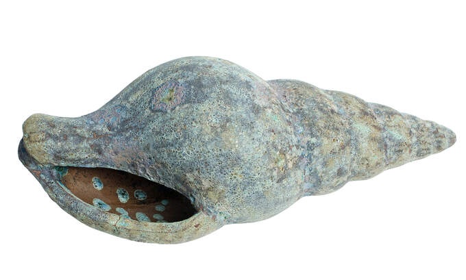 Deko Muschel grau-blau